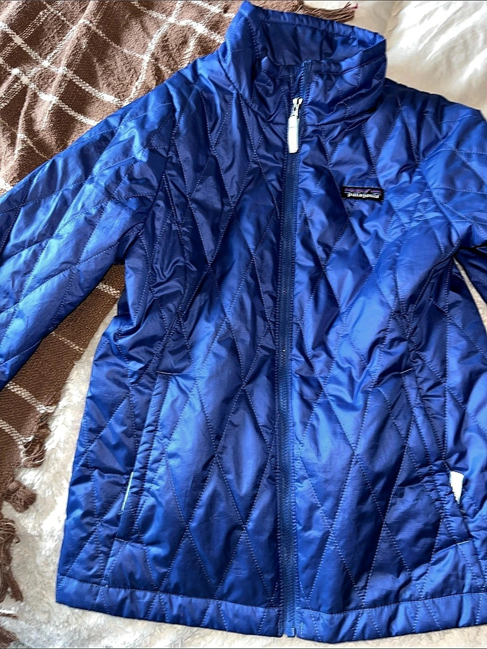 Patagonia Nano Puff Jacket Girls' Blue Puffer Jacket Size Medium